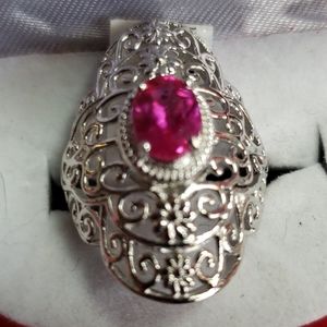 Pink Sapphire Ring [Lab created] (size 6)